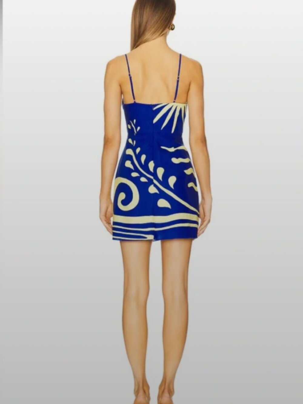 Blue & Yellow Vibrant Summer Mini Dress - Picture 3 of 7